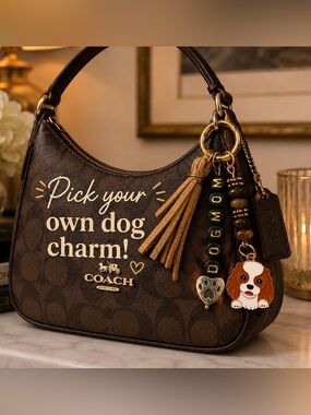 🐾 Hand Crafted Dog Mom Charm/Key Ring: PICK YOUR DOG 🐶
